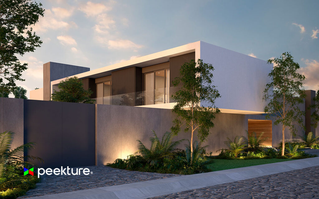 Render Fachada Residencial Peekture Studio